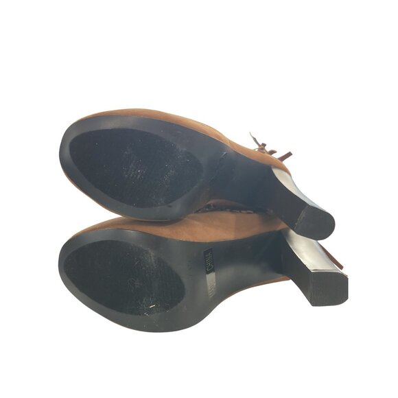 Urbanog leah-98 women size 8.5 Brown Fringe Lace-Up Platform Ankle Booties shoes - Picture 5 of 7